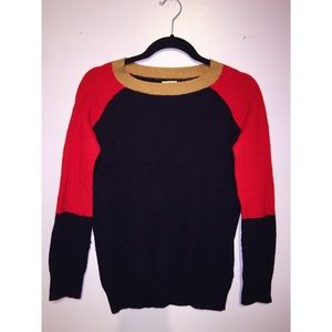 J. Crew Navy and Red Sweater